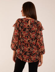 Cold Shoulder Frill Blouse