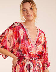 Embellished Neck V Front V Back Midi