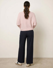 Metallic V Neck Knitted Ripple Jumper