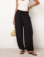 Harem Drawstring Waist Balloon Trousers