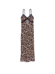 Leopard Chiffon Long Slip Dress