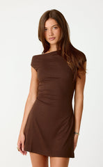 Hideaway Mini Dress (Chocolate)