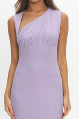 Daleela Asymmetric Neckline Maxi Dress Lilac