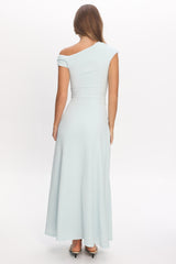 Bellarose Asymmetric Neckline Maxi Dress Light Blue