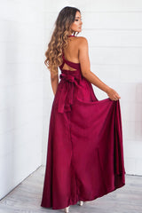 Pandora Multiway Gown - Wine Satin