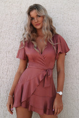 Satin Butterfly Dress - Rose Pink