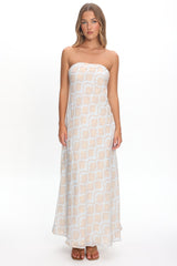 Artice Strapless Maxi Dress Print Geo