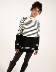 Mixed Stripe Round Neck Jumper