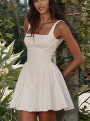 Backless Square Neck Mini Dress