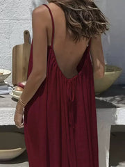 Full Size Backless Scoop Neck Maxi Dress Plus Size