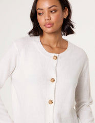 Gold Flower Buttons Cardigan