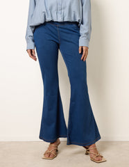 Flared Cross Over Waistband Jeans