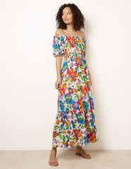 Bardot Tassel Tie Tiered Maxi Dress