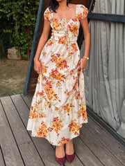 Floral Print Short Sleeve Dress