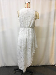 Full Size Asymmetrical Hem Sleeveless Lace Dress Plus Size