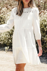 3/4 Sleeve Tiered Mini Dress