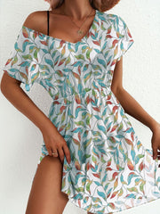 Printed Short Sleeve Mini Dress