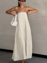 Smocked Back Tube Dress