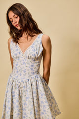SO ME Froal Print Fit and Flare Dress