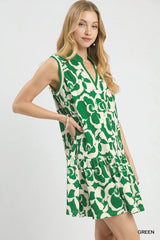 Umgee Floral Sleeveless Tiered Dress