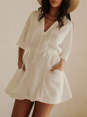 Relaxed Fit Half Sleeve Cover-Up Dress