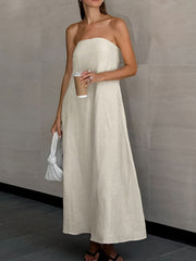 Smocked Back Tube Dress
