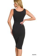 Zenana Premium Cotton Sleeveless Midi Dress
