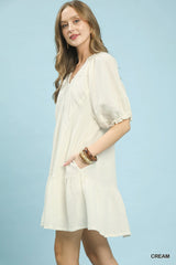 Umgee Cotton Gauze Mini Dress