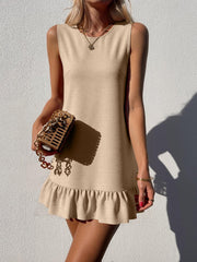 Sleeveless Ruffle Hem Mini Dress