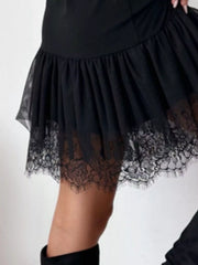 Sleeveless Tulle Hem Mini Dress