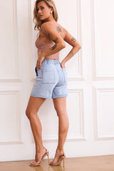 Hanni Denim Shorts - Washed Blue