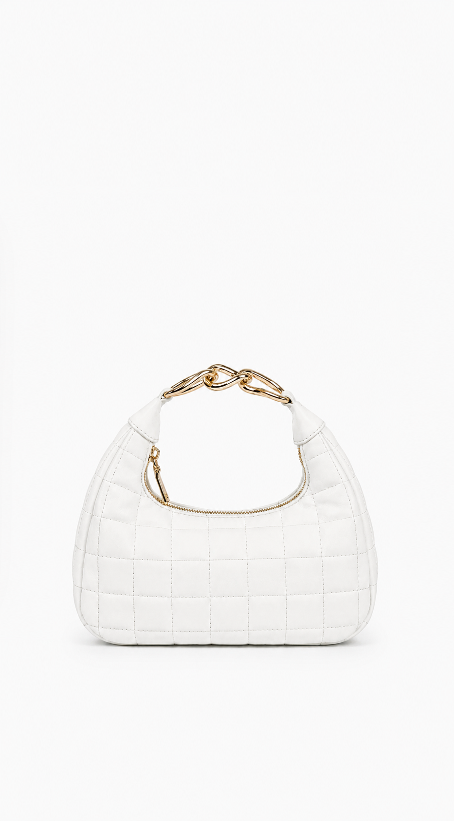 Lux Quilted Faux Leather Hobo Bag - White