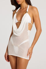 Halterneck Mini Dress in White