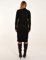 Ribbed Roll Neck Midi Dresss