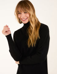 Ribbed Roll Neck Midi Dresss